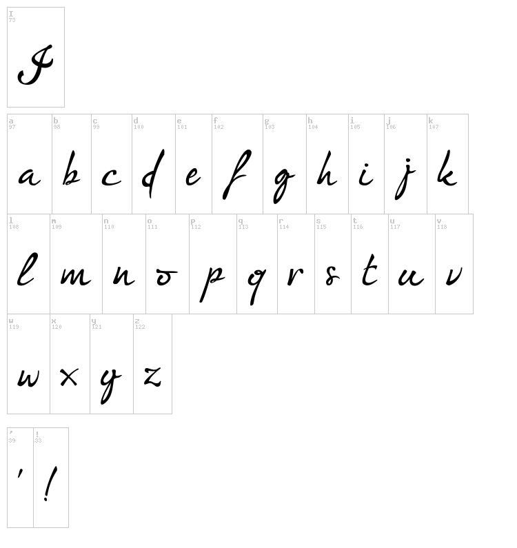 I'm fashionista! font map
